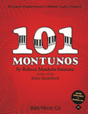Book cover of '101 Montunos' by Rebeca Mauleón, published by Sher Music Co., with red background and white text