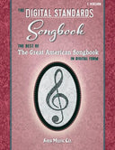 'The Digital Standards Songbook' by Sher Music Co. book cover, with a marble mosaic treble clef design on a red and pink paisley background.
