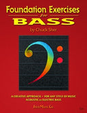 Cover of the book 'Foundation Exercises for Bass' by Chuck Sher, featuring a colorful design with notes and a bass clef on a red background.