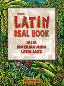 Book cover of the Latin Real Book by Sher Music Co., featuring a tropical jungle background.