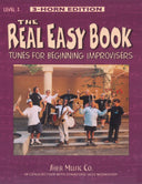 Cover of 'The Real Easy Book: Tunes For Beginning Improvisers (Volume 1, 3-Horn Edition)' featuring a photograph of a student jazz ensemble.