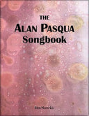 Cover of 'The Alan Pasqua Songbook' by Sher Music Co., with a pinkish background featuring text and abstract water drop designs.