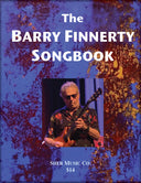 Cover of 'The Barry Finnerty Songbook' by Sher Music Co., featuring an image of Barry Finnerty playing an electric guitar with a title displayed at the top.