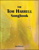 Cover of 'The Tom Harrell Songbook' by Sher Music Co., featuring a yellow background with gold musical notes and the composer's name.