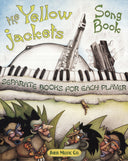 Cover of the Yellowjackets Songbook published by Sher Music Co., featuring avantgarde illustrations of tribal band members and their instruments with a title and subtitle that reads 'Separate Books for Each Player'.