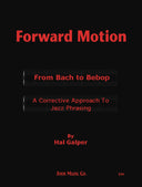 Book cover of 'Forward Motion: From Bach to Bebop' by Hal Galper with red text on a black background.