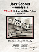 Book cover of 'Jazz Scores and Analysis Vol. 2: Strings and Other Things' by Richard Lawn with a musical notes illustration.