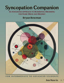 Book cover of 'Syncopation Companion' by Bryan Bowman with an abstract geometric design on a teal background.